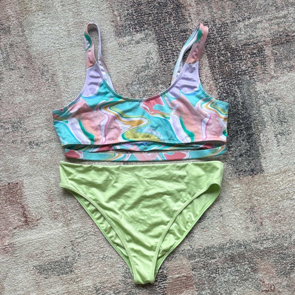 PacSun Multicolor Swirl Bikini Set